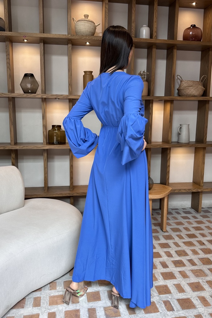 Vestido liso azul cheap